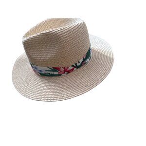 Lucky 7 Womens Straw Sun Hat With Tropical Band Made Of 100% Paper Lightweight &